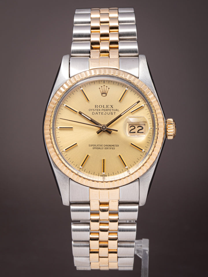 Rolex Stainless Steel and 18k Yellow Gold Datejust (16013)