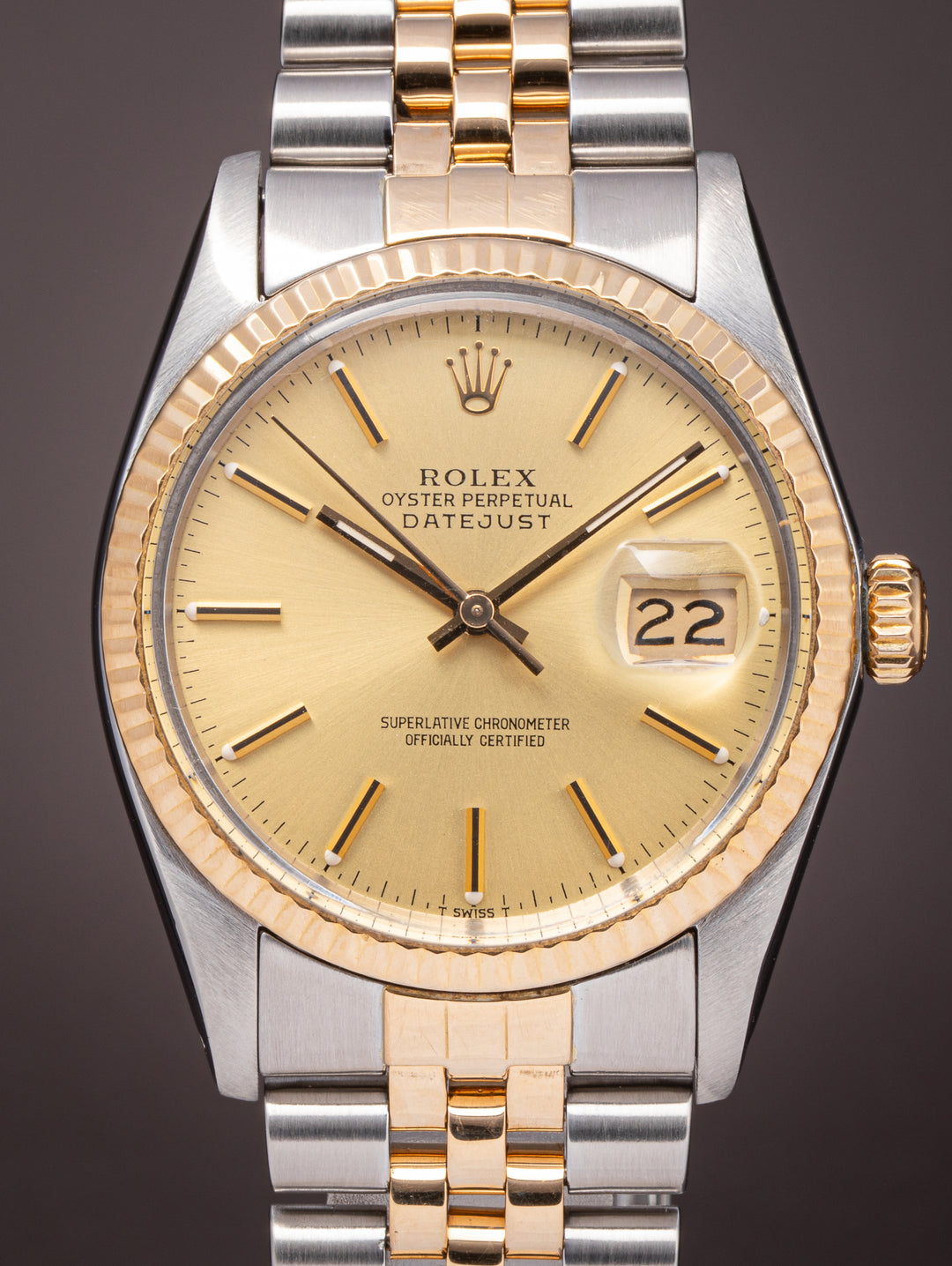 Rolex Stainless Steel and 18k Yellow Gold Datejust (16013)