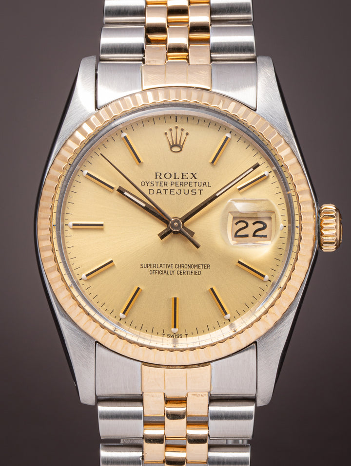 Rolex Stainless Steel and 18k Yellow Gold Datejust (16013)