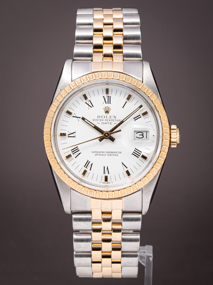 Rolex Stainless Steel and Yellow Gold Date (15053)