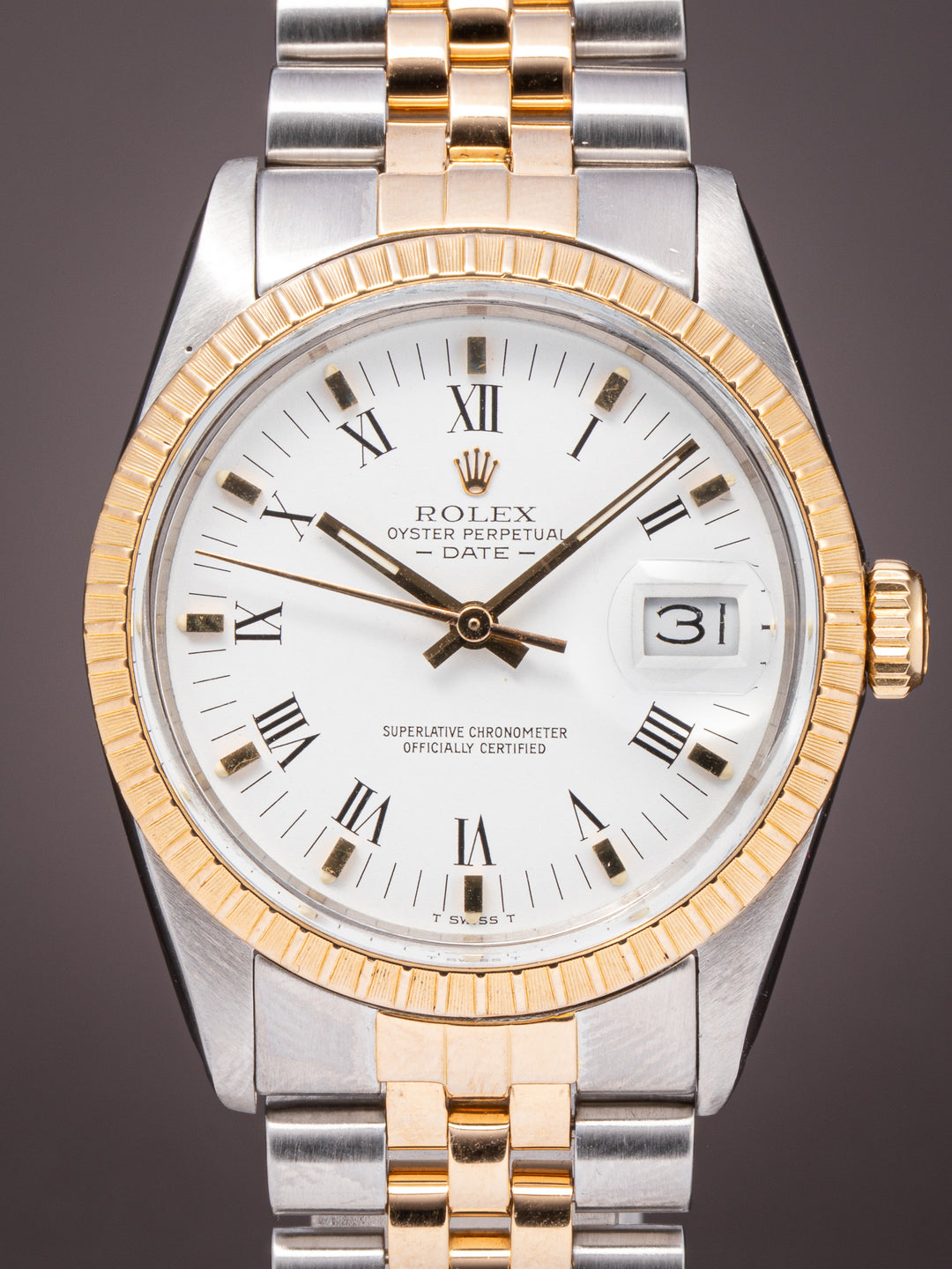 Rolex Stainless Steel and Yellow Gold Date (15053)