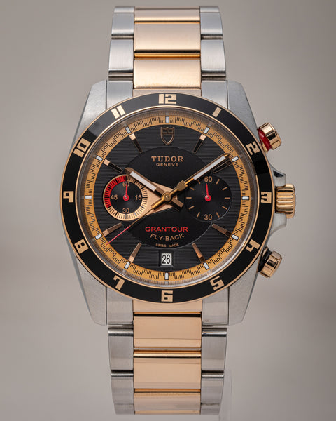 Tudor Stainless Steel and 18k Rose Gold Grantour Fly-Back