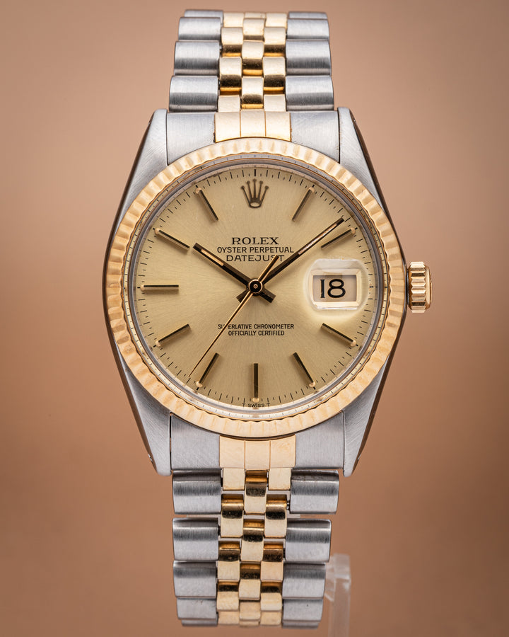 Rolex Stainless Steel and 18k Yellow Gold Datejust (16013)