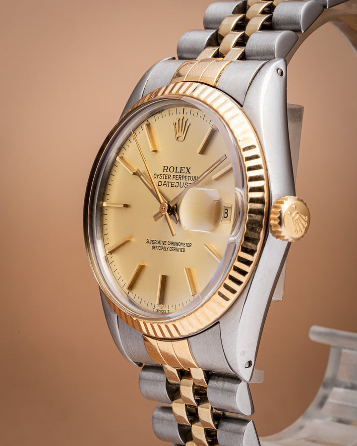 Rolex Stainless Steel and 18k Yellow Gold Datejust (16013)