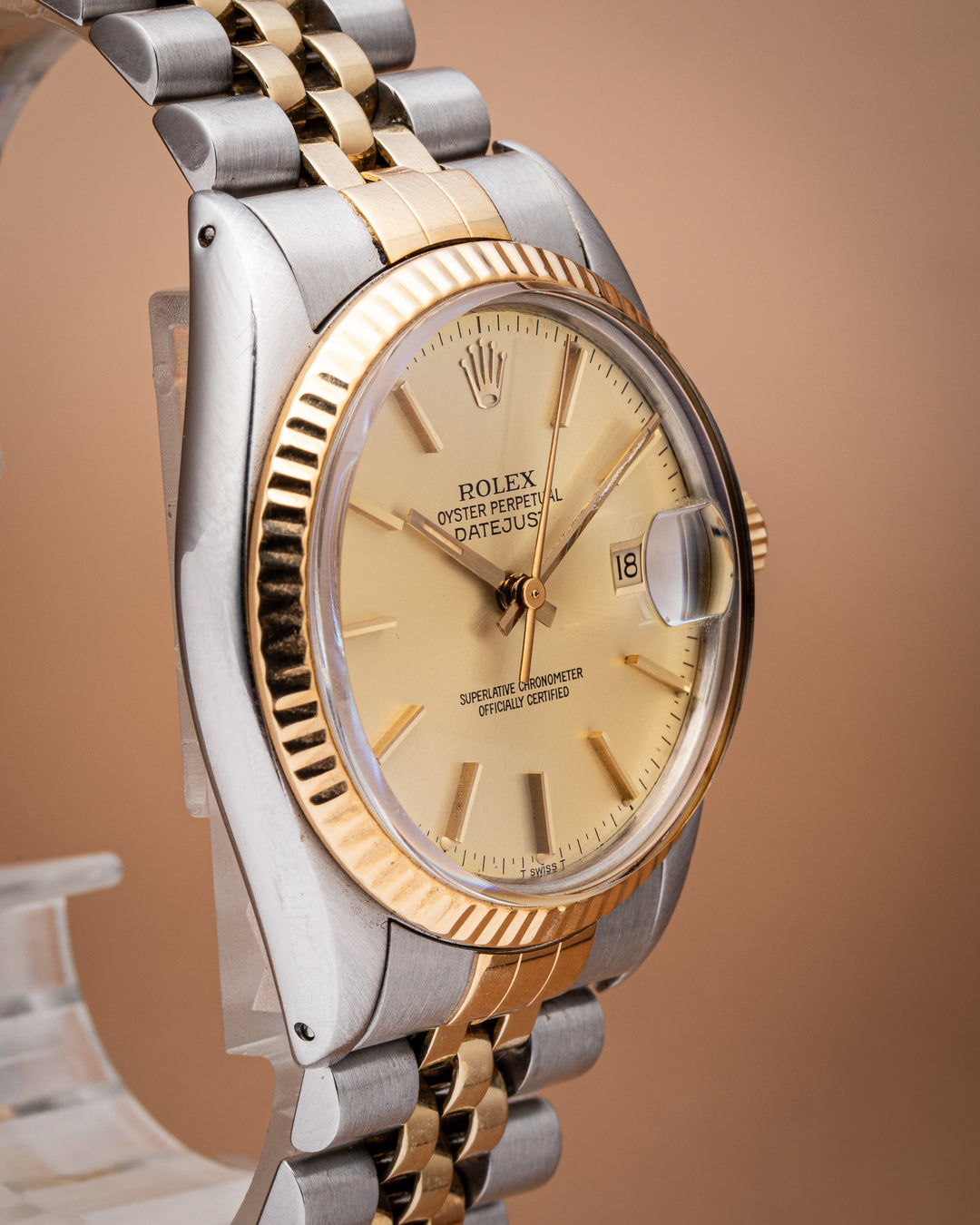 Rolex Stainless Steel and 18k Yellow Gold Datejust (16013)