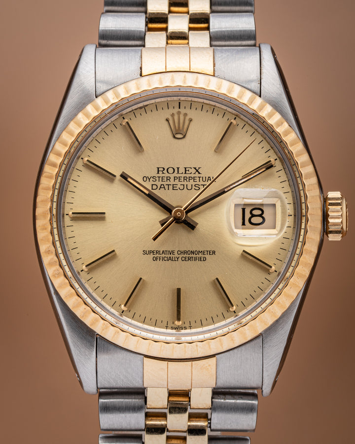 Rolex Stainless Steel and 18k Yellow Gold Datejust (16013)