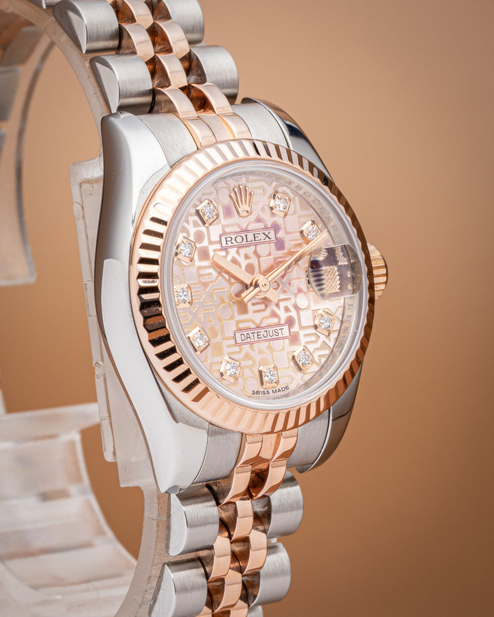 Rolex Stainless Steel and 18k Rose Gold Women's Datejust (179171)