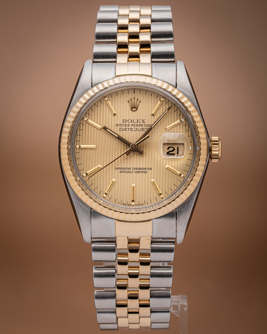 Rolex Stainless Steel and 18k Yellow Gold Datejust (16013)