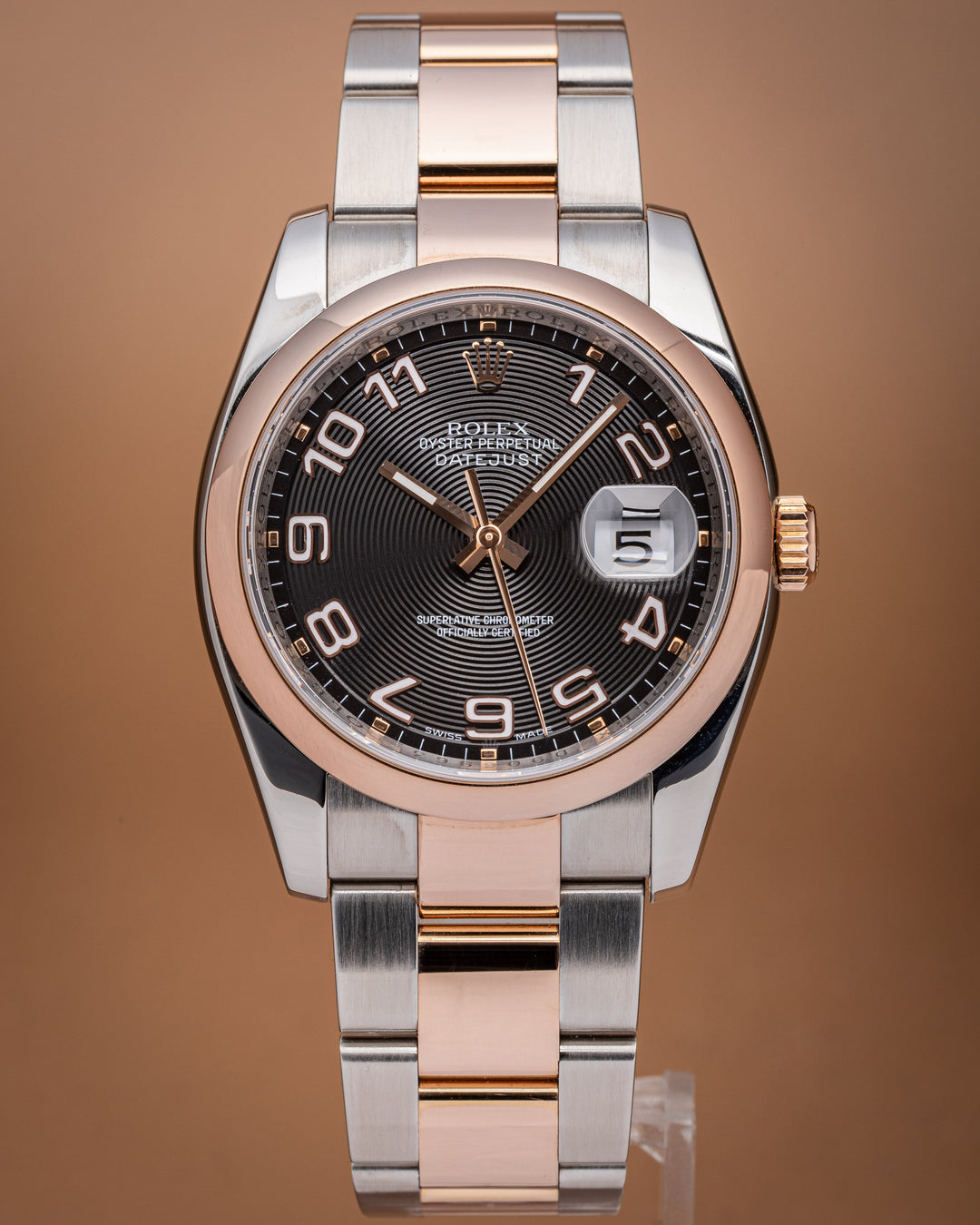 Rolex Stainless Steel and 18k Rose Gold Datejust (116201)