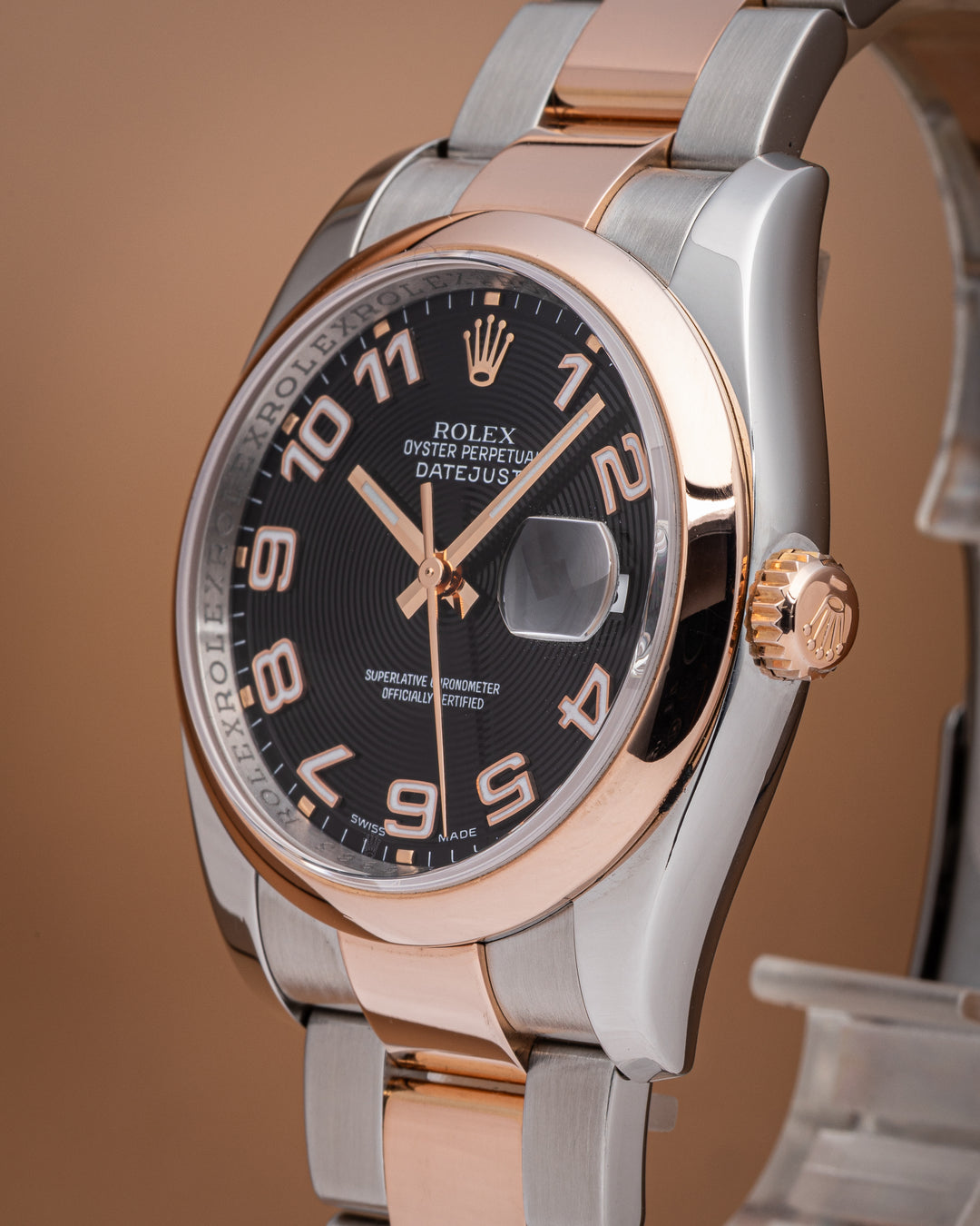 Rolex Stainless Steel and 18k Rose Gold Datejust (116201)