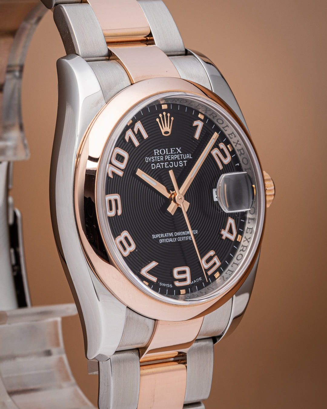 Rolex Stainless Steel and 18k Rose Gold Datejust (116201)