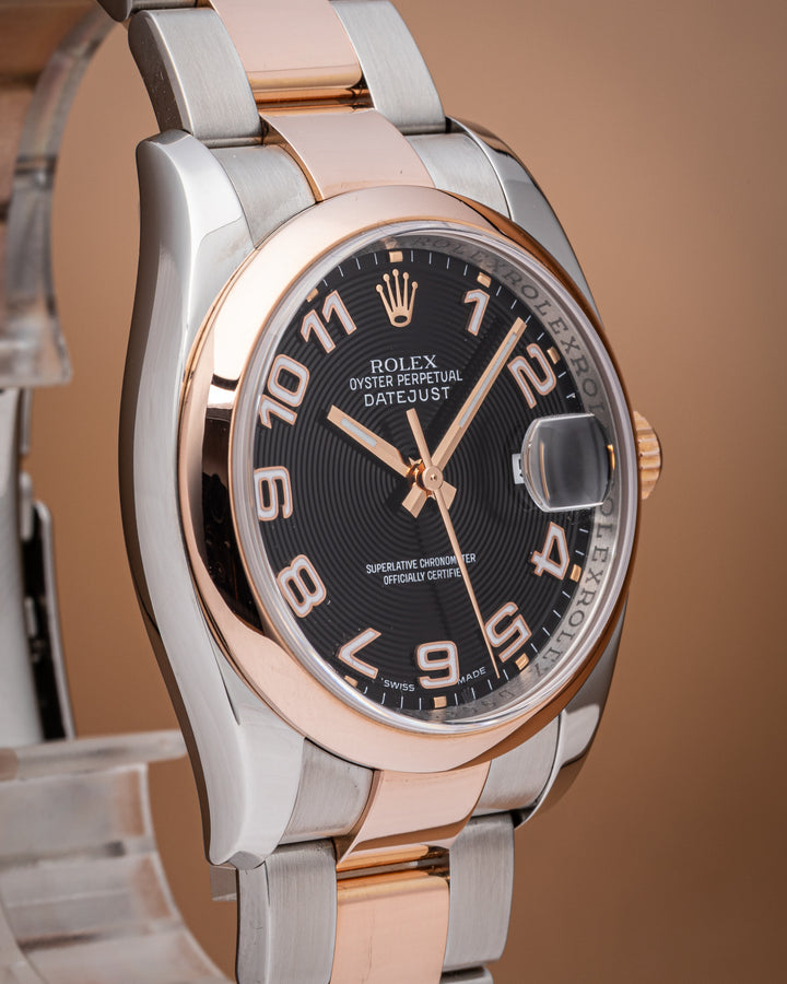 Rolex Stainless Steel and 18k Rose Gold Datejust (116201)