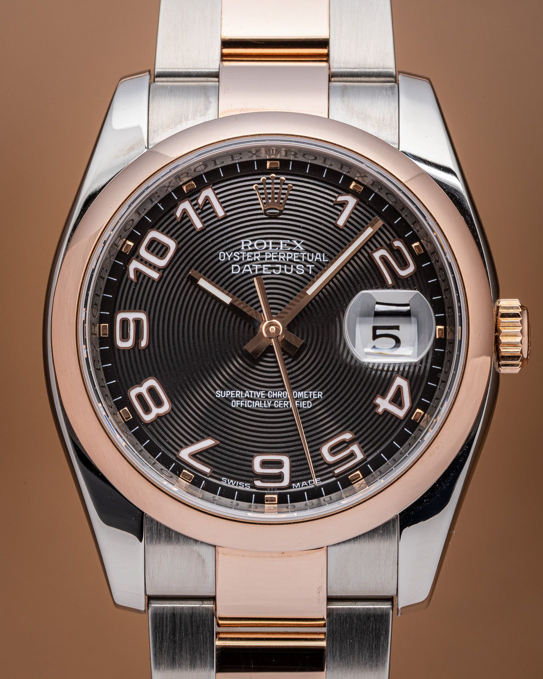 Rolex Stainless Steel and 18k Rose Gold Datejust (116201)