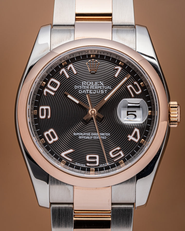 Rolex Stainless Steel and 18k Rose Gold Datejust (116201)