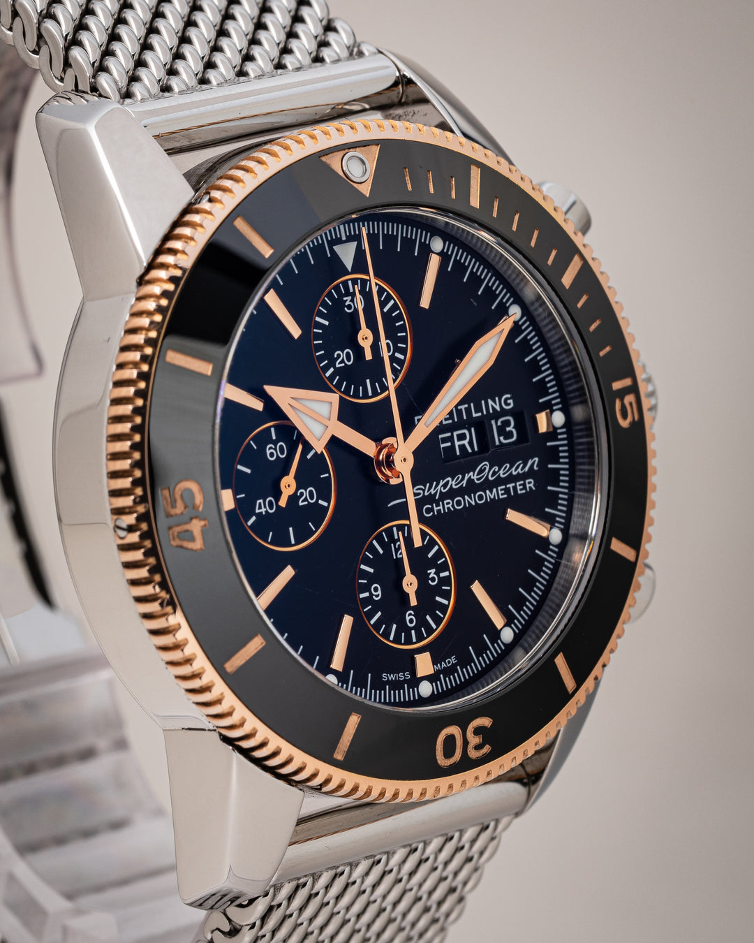 Breitling Stainless Steel and 18k Rose Gold Superocean Heritage Chronograph 44 (U13313)