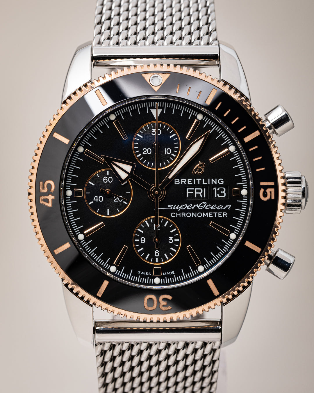 Breitling Stainless Steel and 18k Rose Gold Superocean Heritage Chronograph 44 (U13313)