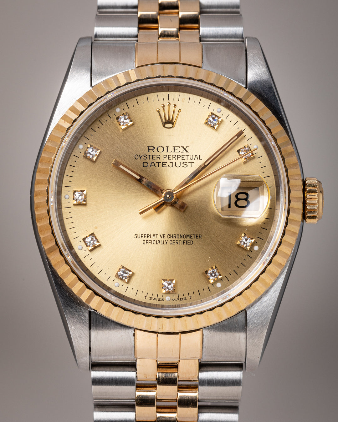 Rolex Stainless Steel and 18k Yellow Gold Datejust (16233)