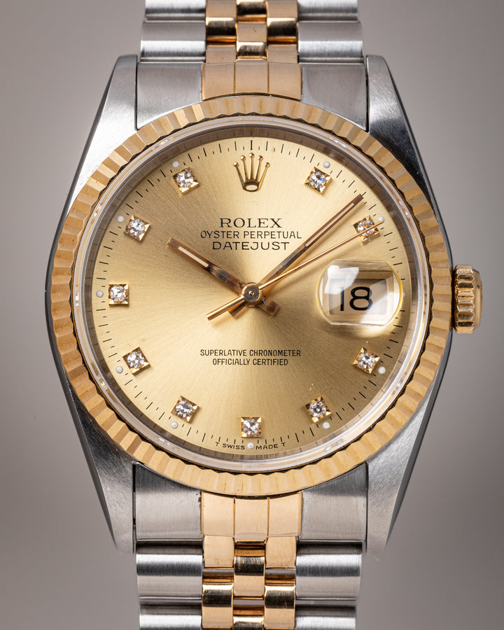 Rolex Stainless Steel and 18k Yellow Gold Datejust (16233)