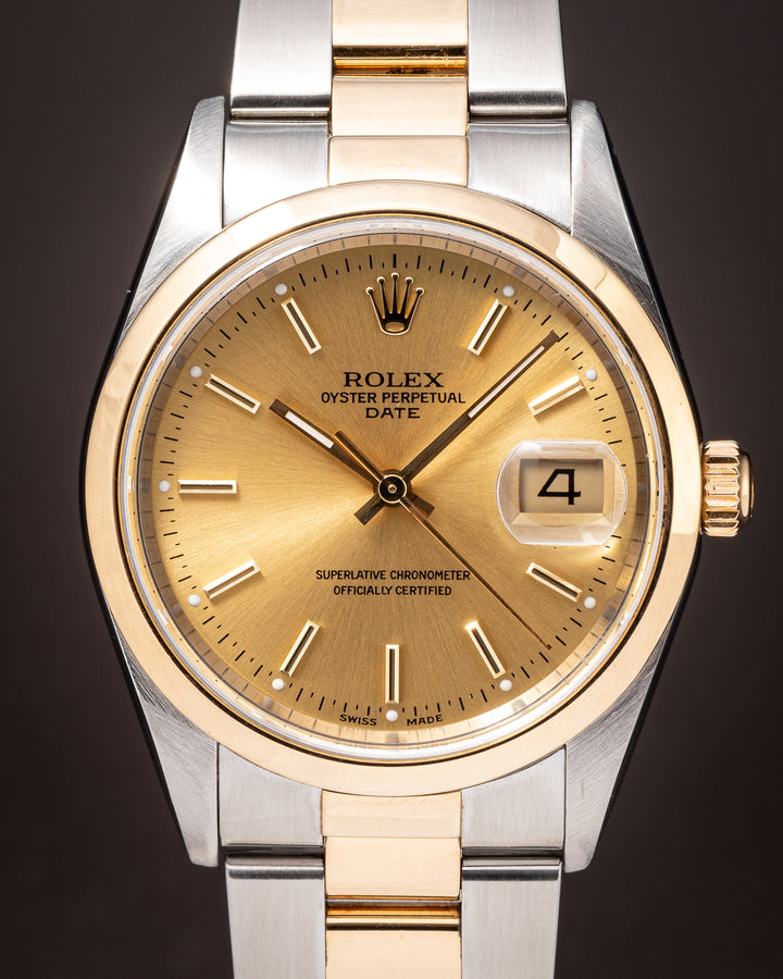 Rolex Stainless Steel and 18k Yellow Gold Date (15203)