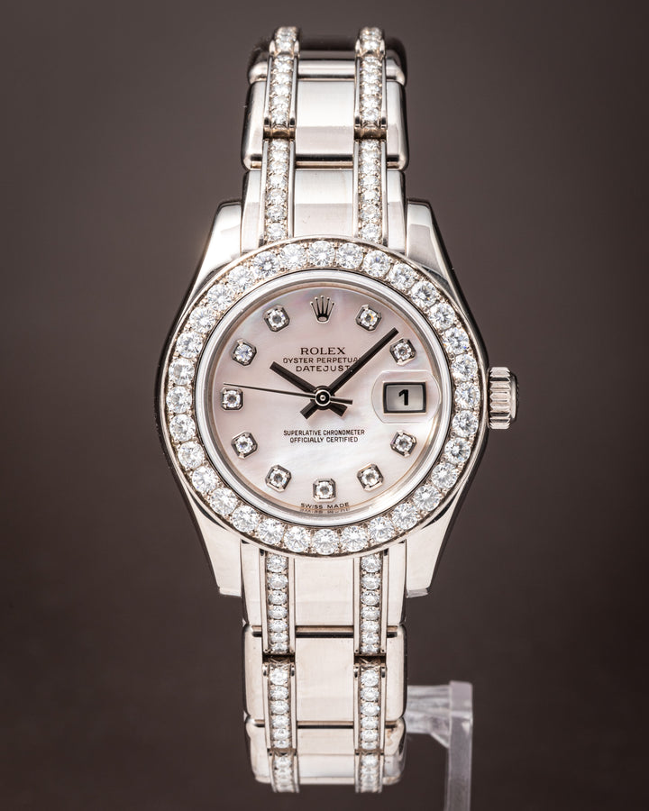 Rolex 18k White Gold Women's Datejust Pearlmaster (80299)