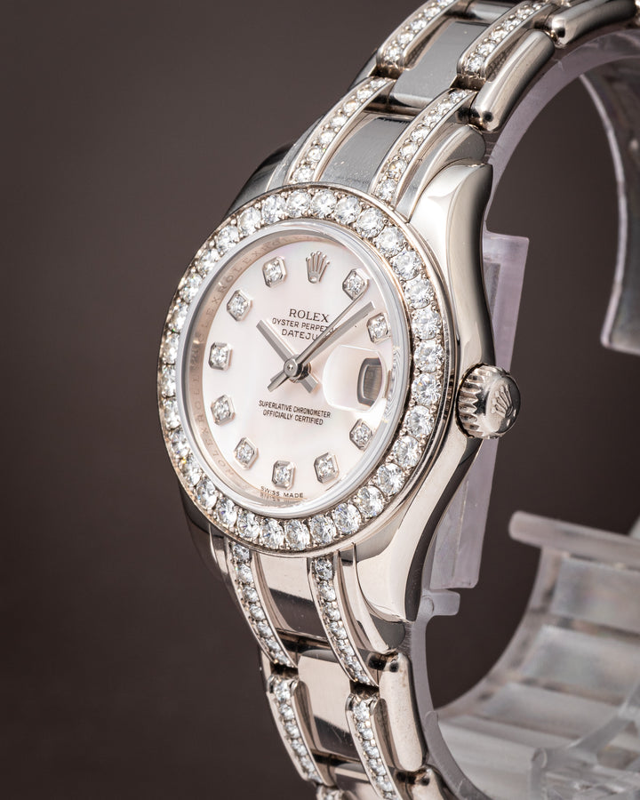 Rolex 18k White Gold Women's Datejust Pearlmaster (80299)