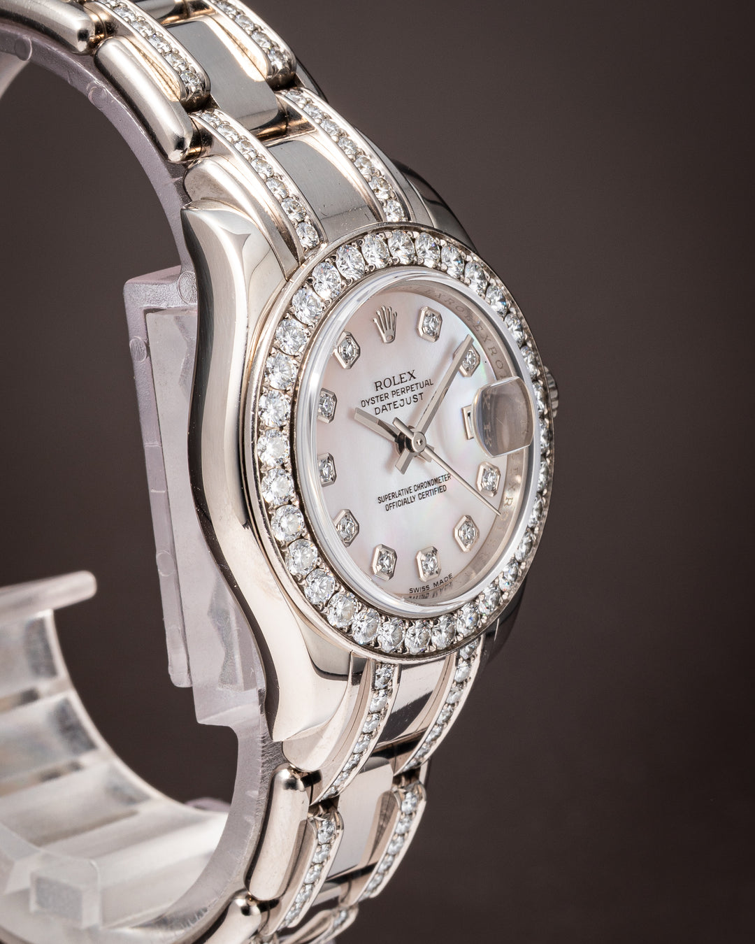 Rolex 18k White Gold Women's Datejust Pearlmaster (80299)