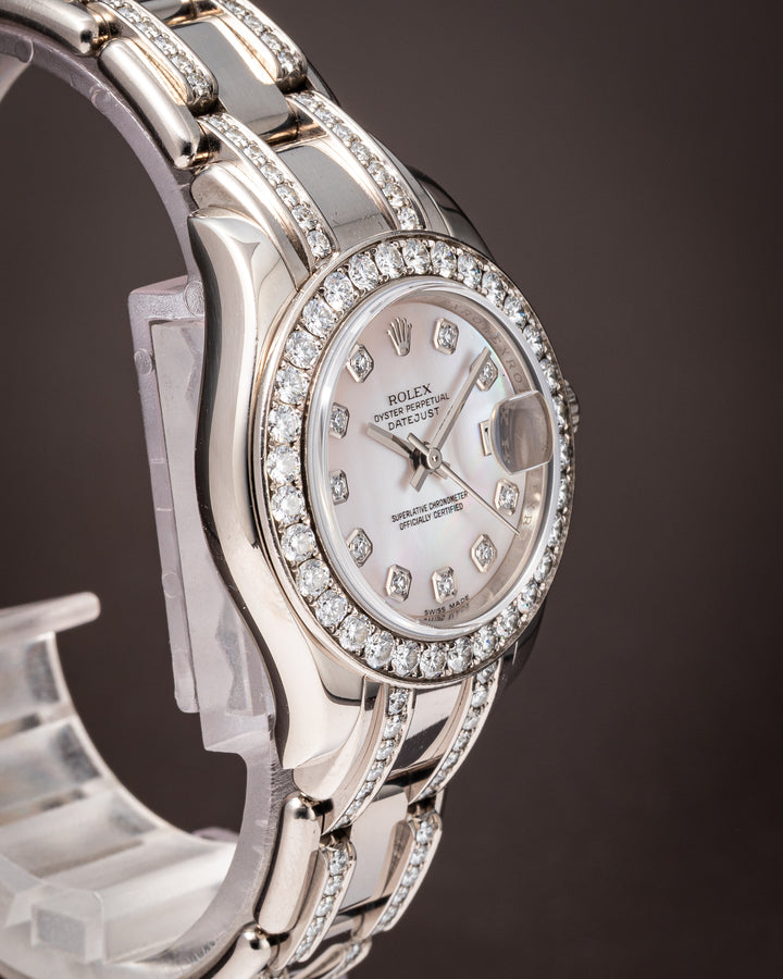 Rolex 18k White Gold Women's Datejust Pearlmaster (80299)