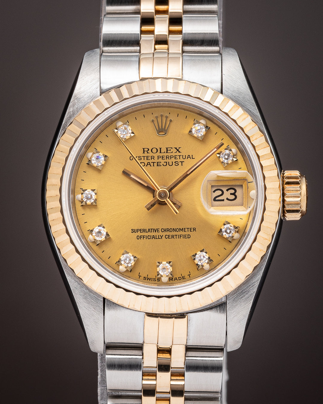 Rolex Stainless Steel and 18k Yellow Gold Women's Datejust (69173)