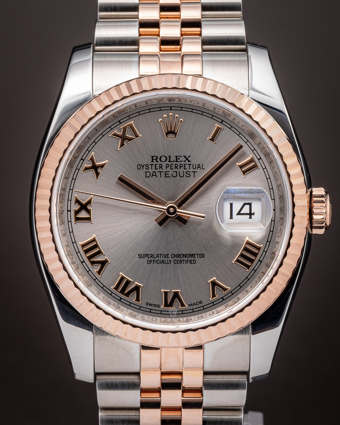 Rolex Stainless Steel and 18k Rose Gold Datejust (116231)