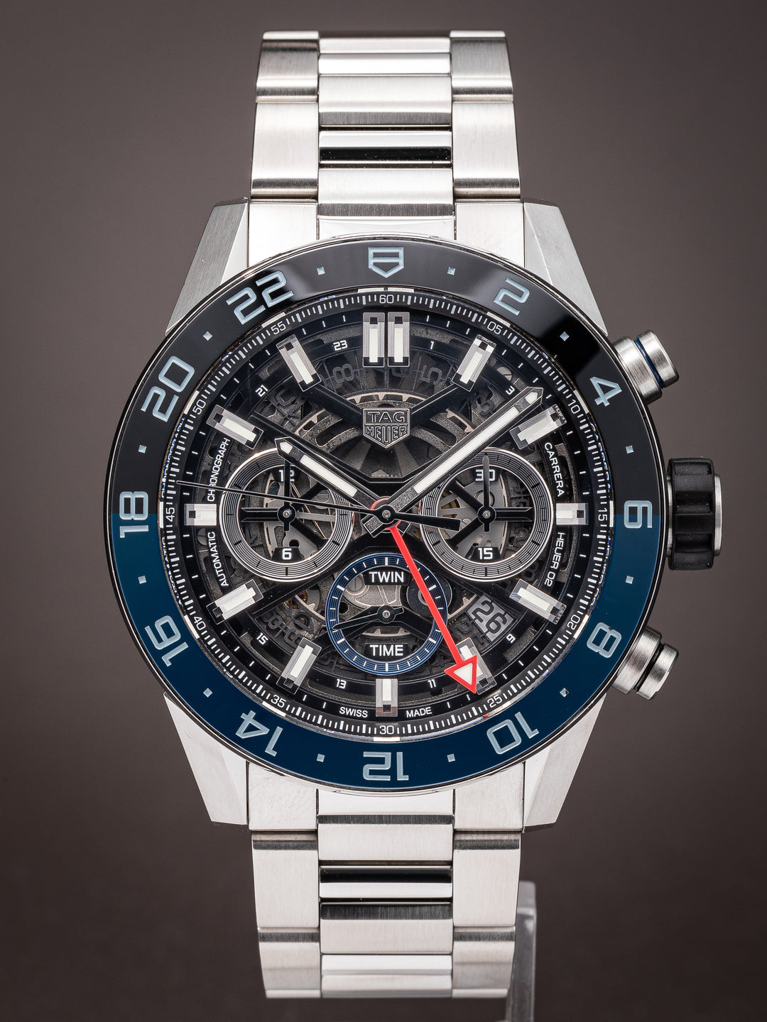 TAG Heuer Stainless Steel Carrera Chronograph GMT (CBG2A1Z)