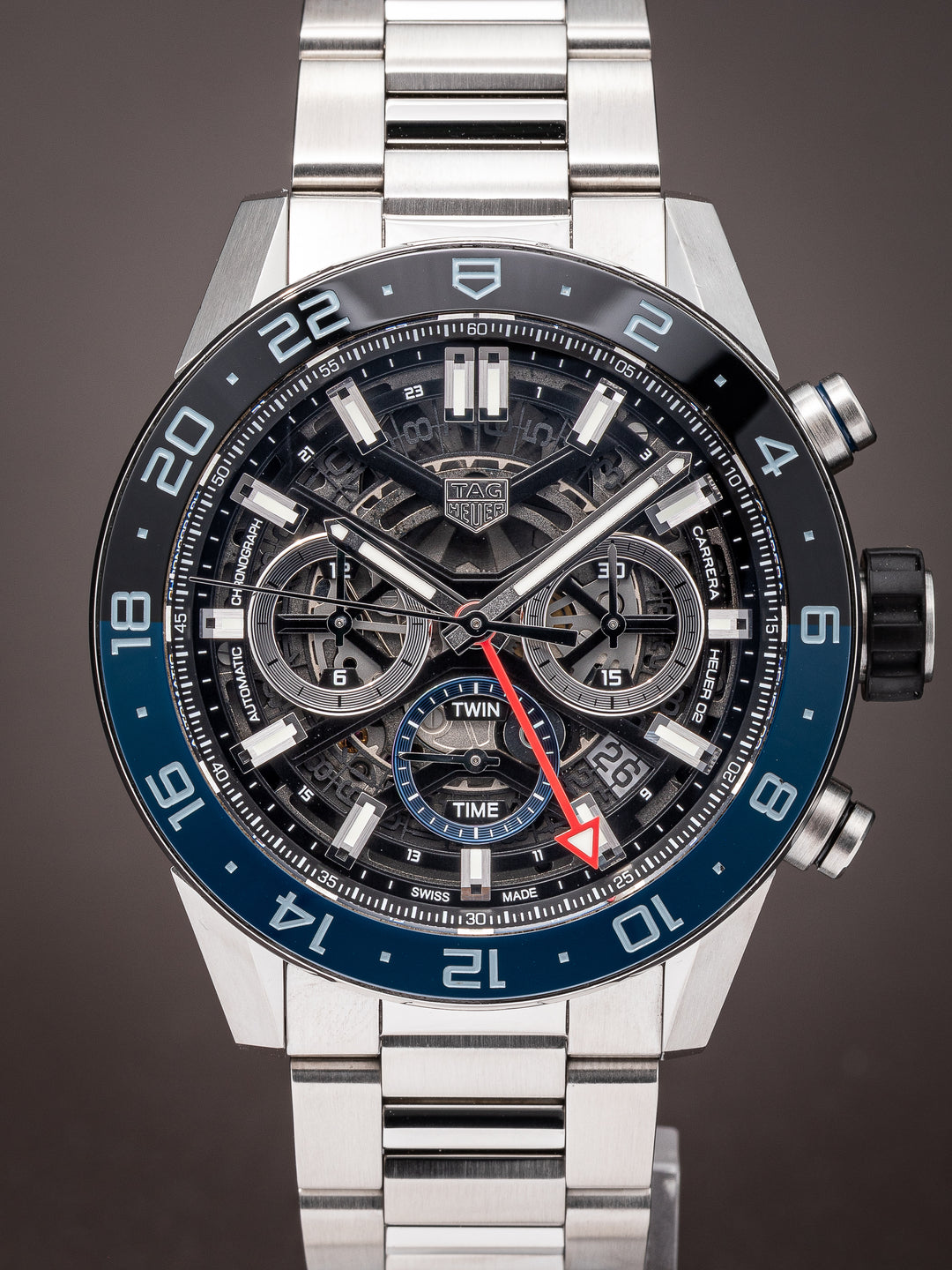 TAG Heuer Stainless Steel Carrera Chronograph GMT (CBG2A1Z)