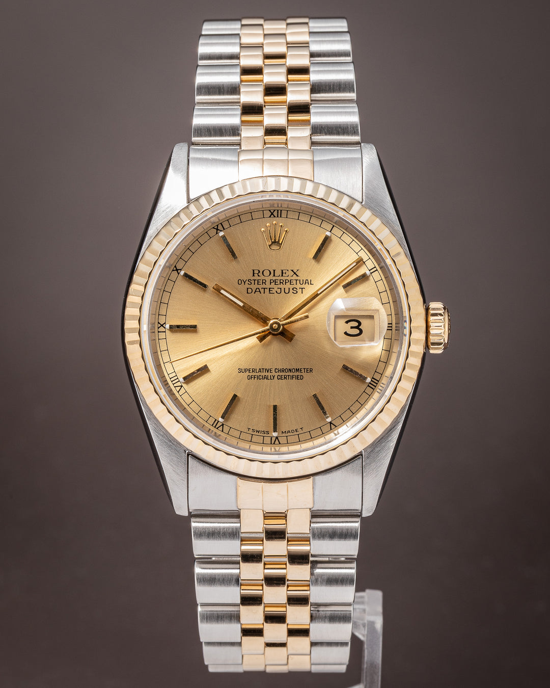 Rolex Stainless Steel and 18k Yellow Gold Datejust (16233)