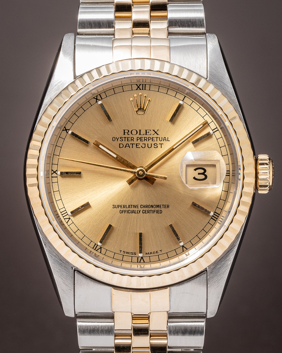 Rolex Stainless Steel and 18k Yellow Gold Datejust (16233)