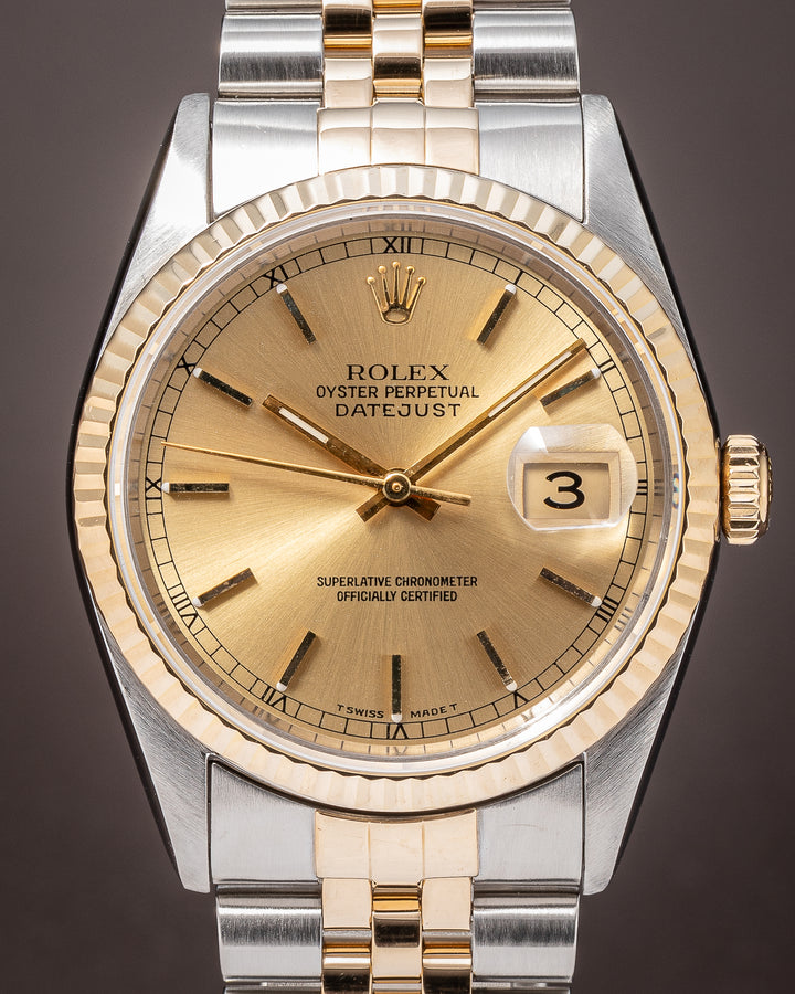Rolex Stainless Steel and 18k Yellow Gold Datejust (16233)