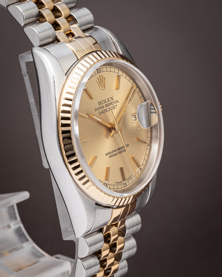 Rolex Stainless Steel and 18k Yellow Gold Datejust (16233)
