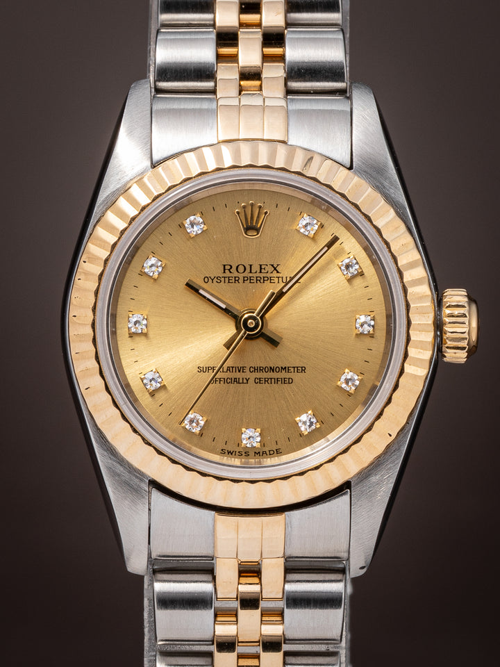 Rolex Stainless Steel and 18k Yellow Gold Women's Oyster Perpetual (76193)