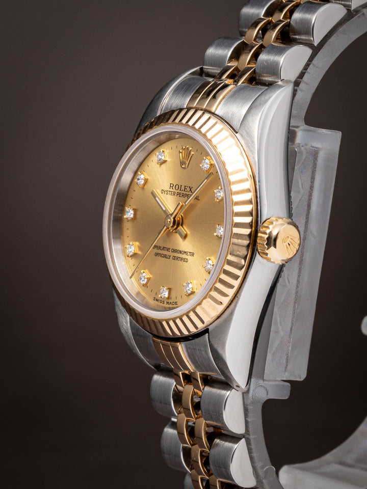 Rolex Stainless Steel and 18k Yellow Gold Women's Oyster Perpetual (76193)