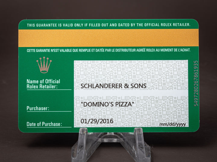 Rolex Stainless Steel Oyster Perpetual 36 "Domino's" (116000)