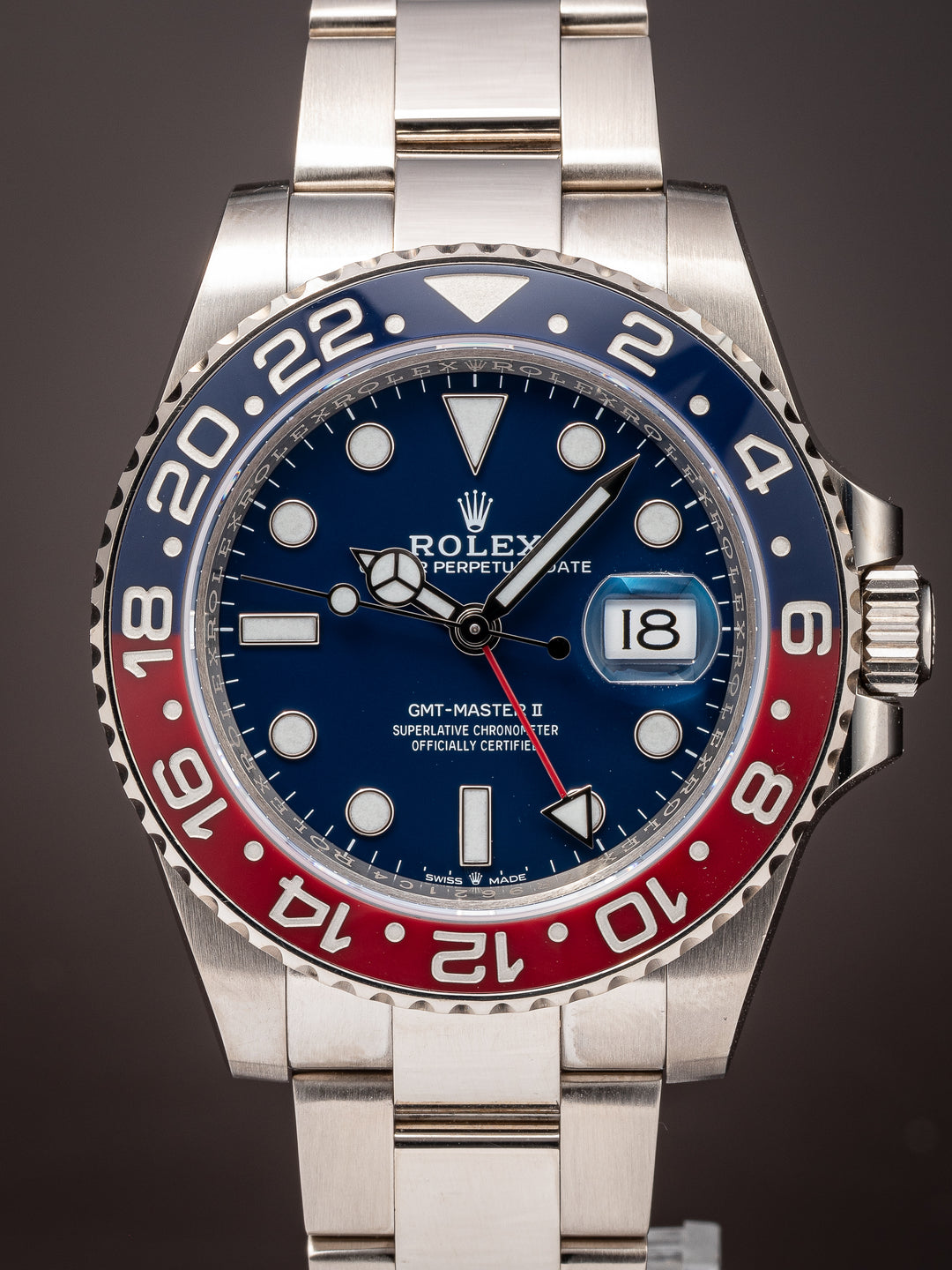 Rolex 18k White Gold GMT-Master II (126719BLRO)