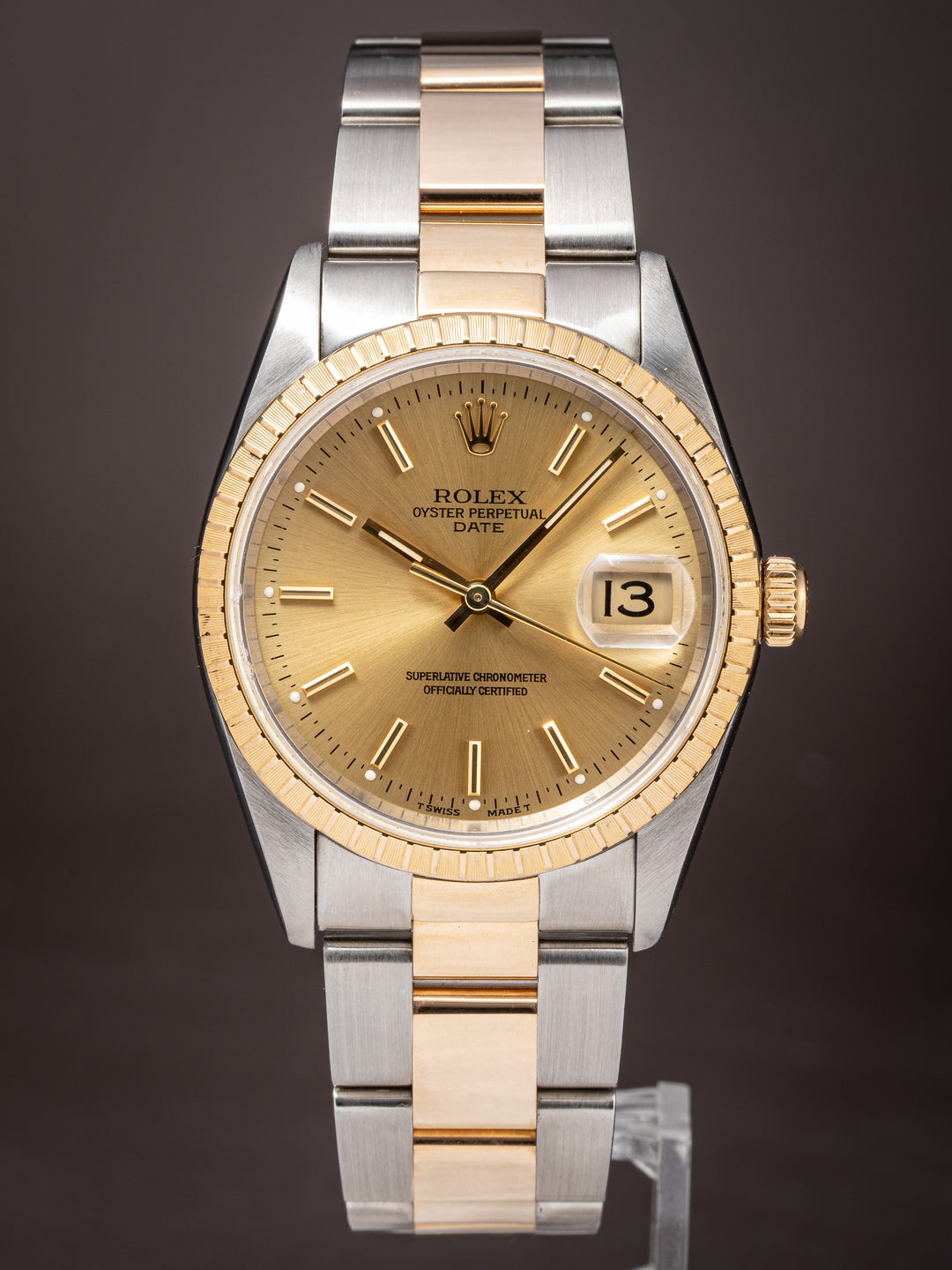 Rolex Stainless Steel and 18k Yellow Gold Date (15223)