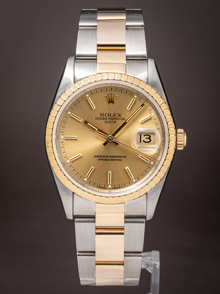 Rolex Stainless Steel and 18k Yellow Gold Date (15223)