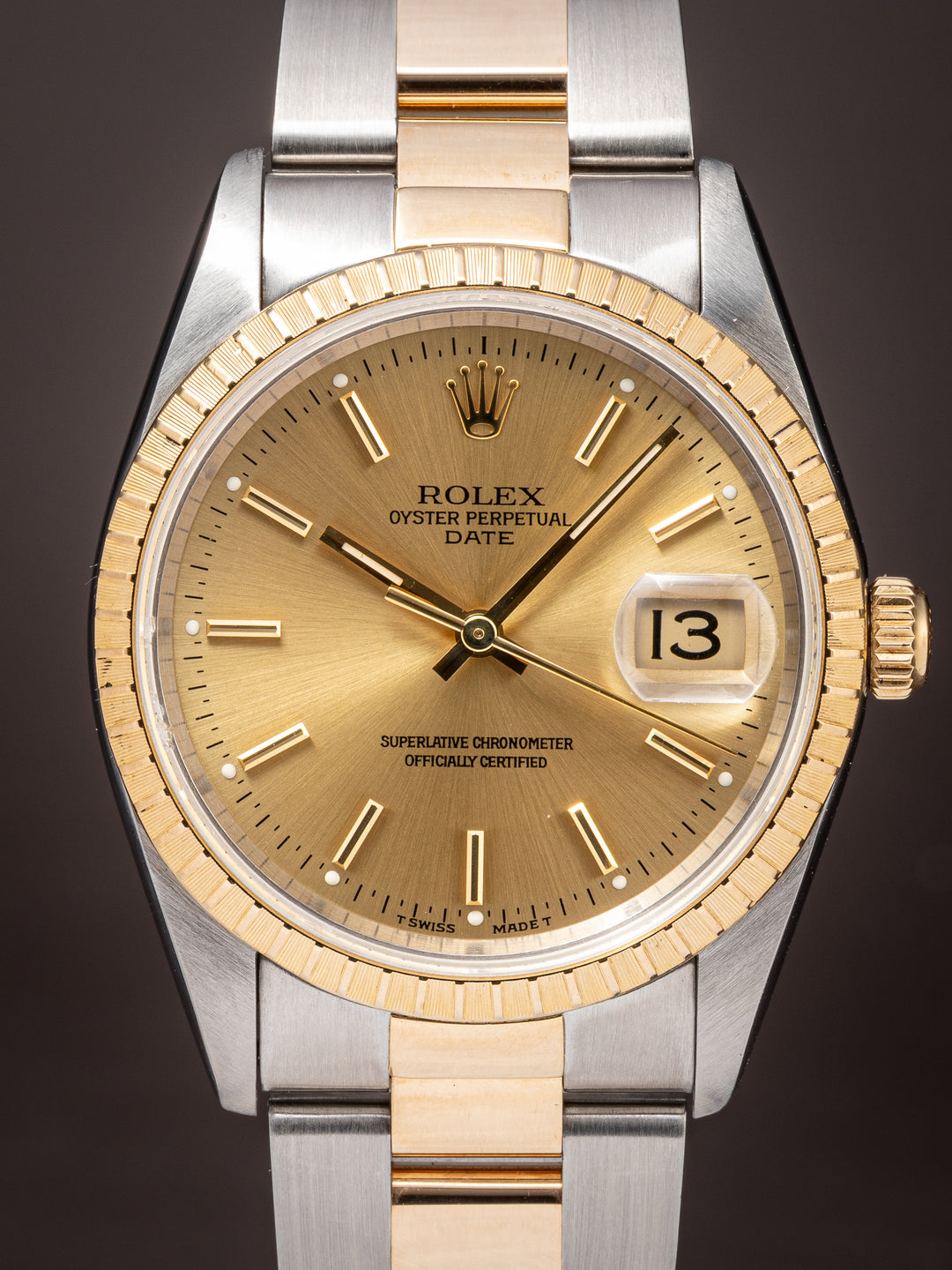 Rolex Stainless Steel and 18k Yellow Gold Date (15223)