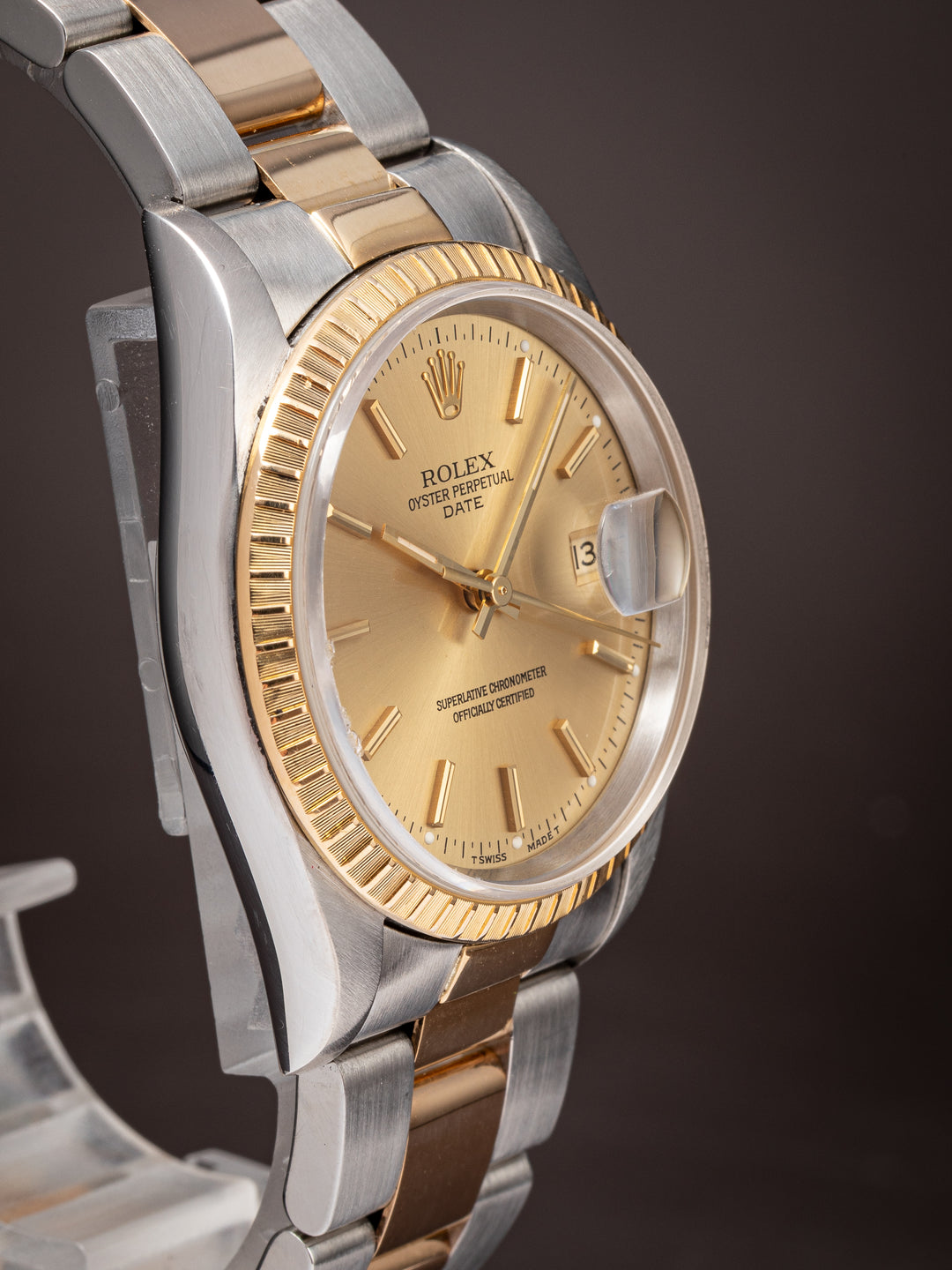 Rolex Stainless Steel and 18k Yellow Gold Date (15223)