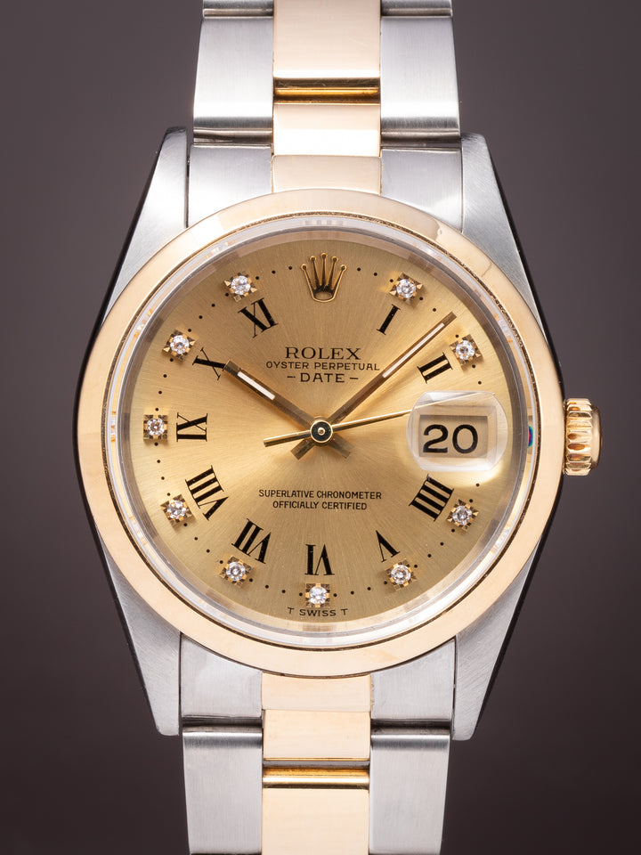 Rolex Stainless Steel and 18k Yellow Gold Date (15203)