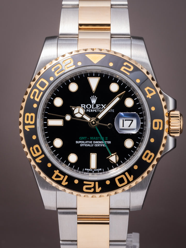Rolex Stainless Steel and 18k Yellow Gold GMT-Master II (116713LN)