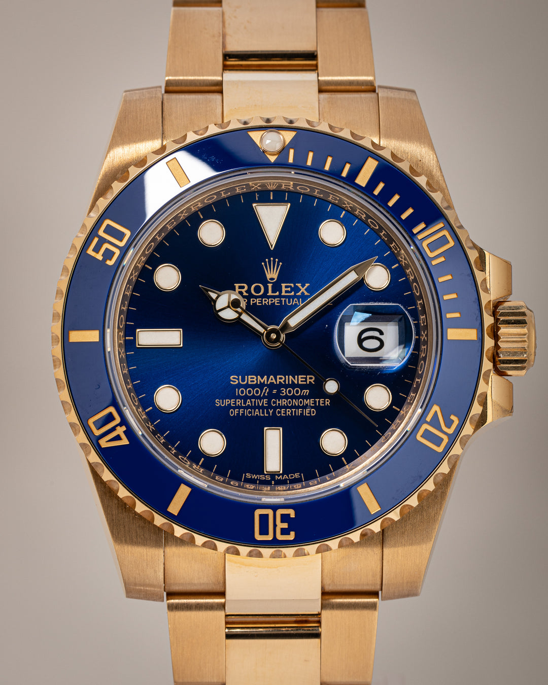 Rolex 18k Yellow Gold Submariner Date (116618LB)