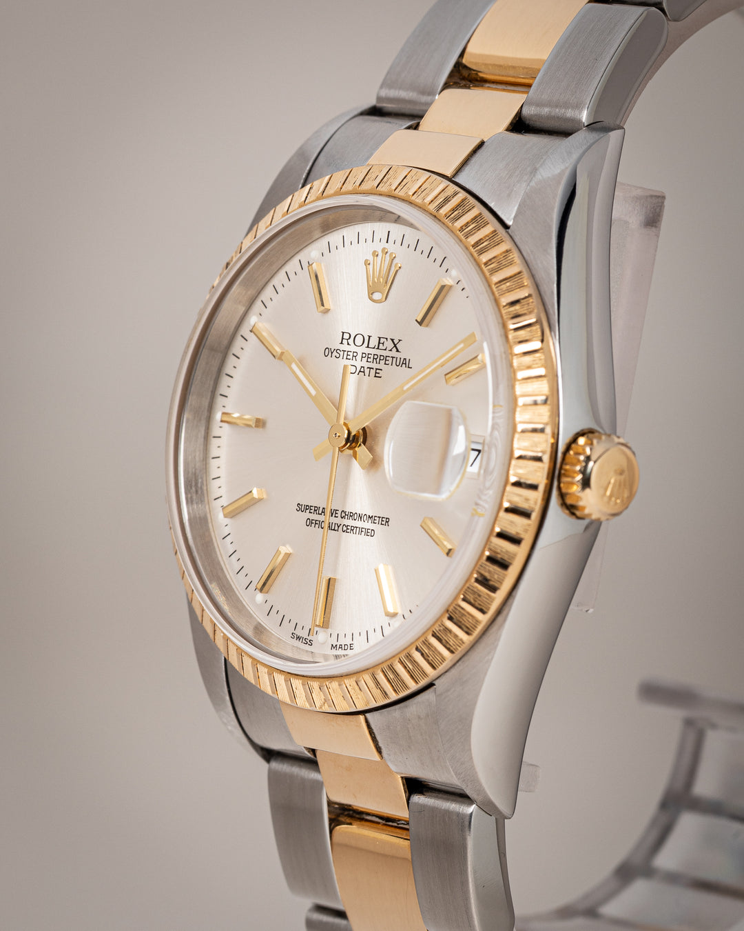 Rolex Stainless Steel and 18k Yellow Gold Date (15223)