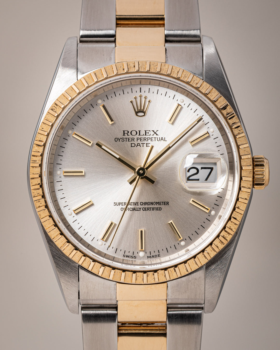 Rolex Stainless Steel and 18k Yellow Gold Date (15223)