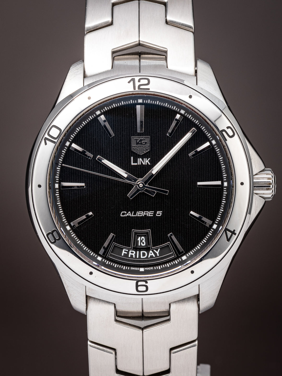 TAG Heuer Stainless Steel Link Calibre 5 Automatic Day-Date (WAT2010)