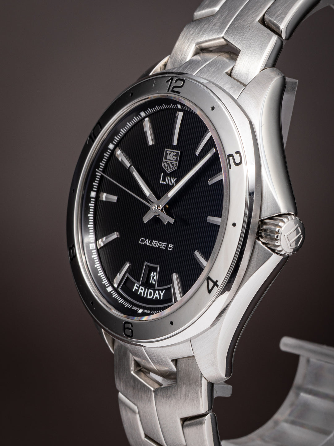 TAG Heuer Stainless Steel Link Calibre 5 Automatic Day-Date (WAT2010)
